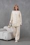 Women's Beaded Embroidered Wide-Fit Knit Cardigan and Pants Top and Bottom Set