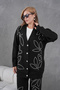 Women's Beaded Embroidered Wide-Fit Knit Cardigan and Pants Top and Bottom Set - 4