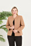 Women's Plus Size Collarless Jacket