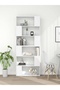 White Bookcase Divider – 100×24×188 cm Wall Shelf Wooden Storage Unit
