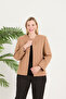 Women's Plus Size Collarless Jacket - 2