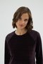 Women's Long Sleeve Lace Detailed Velvet Plum Nightgown Dress C1T6N171 - 3