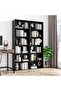 Tall 6-Shelf Wooden Storage Unit – White 180 cm for Living Room & Office - 2