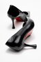Women's Stiletto Shoes; Black Patent Leather - 5