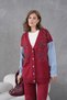 Women's Sleeves Denim Detailed Beaded Wide Fit Knitwear Cardigan and Pants Bottom-Top Set - 5