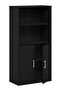 Black Bookcase with 2-Door Bottom Cabinet | Multi-Use Office & Home Storage - 4