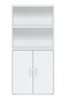 White Bookcase with 2-Door Bottom Cabinet | Multi-Use Office & Home Storage - 8