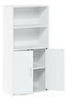 White Bookcase with 2-Door Bottom Cabinet | Multi-Use Office & Home Storage - 5