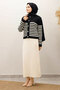 Striped Perforated Knit Cardigan Tsd250219 Black