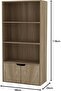 Beige Bookcase with 2-Door Bottom Cabinet | Multi-Use Office & Home Storage - 2