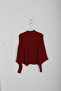 Girl's Half Turtleneck Batwing Sleeve Knit Sweater - 3
