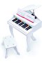 Deluxe White Grand Piano | Thirty Key Piano Toy with Stool, Electronic Keyboard Musical Toy Set - 2