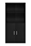 Black Bookcase with 2-Door Bottom Cabinet | Multi-Use Office & Home Storage - 5