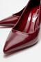 Women's Stiletto Shoes; Burgundy Patent Leather - 3