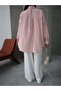 Striped Long Sleeve Muslin Shirt 5194 Pink - 4