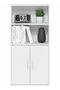White Bookcase with 2-Door Bottom Cabinet | Multi-Use Office & Home Storage - 7