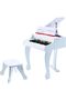 Deluxe White Grand Piano | Thirty Key Piano Toy with Stool, Electronic Keyboard Musical Toy Set