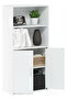 White Bookcase with 2-Door Bottom Cabinet | Multi-Use Office & Home Storage - 3