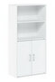 White Bookcase with 2-Door Bottom Cabinet | Multi-Use Office & Home Storage - 6