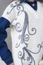 Women's Sleeves Denim Front Beading Wide Fit Long Knitwear Dress - 7