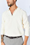 Zippered Polo Neck Sweater - Ecru |   Mew515286-01 - 4
