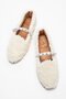 Women's Pearl Belted Home Slippers White - 5