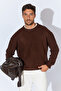 Crew Neck Oversize Basic Sweater - Brown |   Mew515256-01