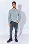 Crew Neck Oversize Basic Sweater - Gray Melange |   Mew515256-01 - 6