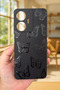 Realme C55 Compatible Black Butterfly Patterned Silicone Shock-Absorbing Classic Protective Rubber Case - 2