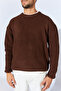 Crew Neck Oversize Basic Sweater - Brown |   Mew515256-01 - 4