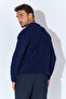 Crew Neck Knitted Regular Fit Sweater - Navy Blue |   Mew515245-01 - 5