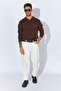 Polo Neck Sweater - Brown |   Mew515287-01 - 2