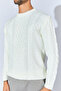 Crew Neck Knitted Regular Fit Sweater - Ecru |   Mew515245-01 - 4