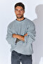 Crew Neck Oversize Basic Sweater - Gray Melange |   Mew515256-01 - 3