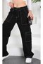 Girls' 100% Cotton Black Reverse Stitch Detail Cargo Pocket Pants Denim Jeans-Pnt-0026 - 6