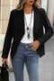 Women's Long Sleeve Open Front Collar Suede Jacket - 4