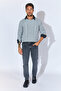 Crew Neck Knitted Regular Fit Sweater - Gray Melange |   Mew515245-01 - 3