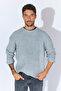 Crew Neck Oversize Basic Sweater - Gray Melange |   Mew515256-01