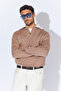 Collar Detailed Half Zipper Sweater - Mink |   Mew515231-01