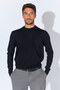 Ribbed Crew Neck Regular Fit Sweater - Black |   Mew515229-01