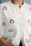 Women's Heart Embroidered Long Sleeve Knit Cardigan - 6