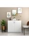 White 2-Door Storage Cabinet – Low Profile Entryway Console with Closed Shelves