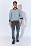 Crew Neck Knitted Regular Fit Sweater - Gray Melange |   Mew515245-01 - 7