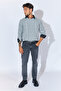 Crew Neck Knitted Regular Fit Sweater - Gray Melange |   Mew515245-01 - 6
