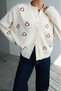 Women's Heart Embroidered Long Sleeve Knit Cardigan - 2
