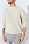 Crew Neck Oversize Basic Sweater - Stone |   Mew515256-01 - 4