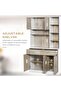 Kitchen Cupboard – Beige White Finish Sideboard Storage Cabinet Unit with Countertop - 3
