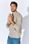 Crew Neck Knitted Regular Fit Sweater - Mink |   Mew515245-01 - 6