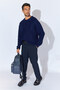 Crew Neck Oversize Basic Sweater - Navy Blue |   Mew515256-01 - 2
