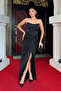 Glitter Fabric Strapless Balen Detailed Evening Dress - Black - 2
